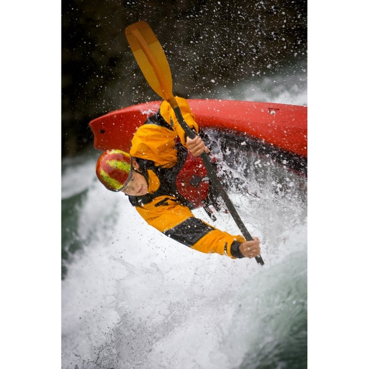 Boy Kayaking Poster Print Image 1