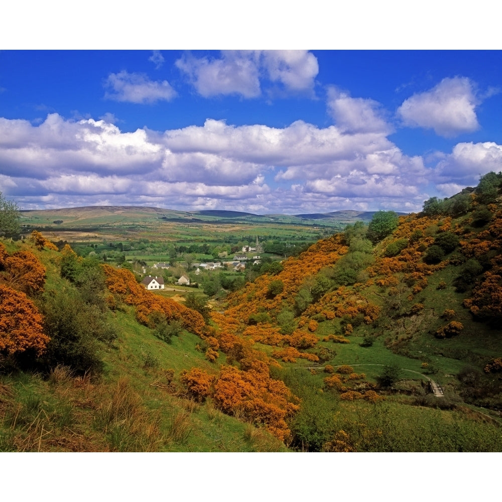 Gortin Valley Co Tyrone Ireland; Valley With Houses In The Distance Poster Print Image 1