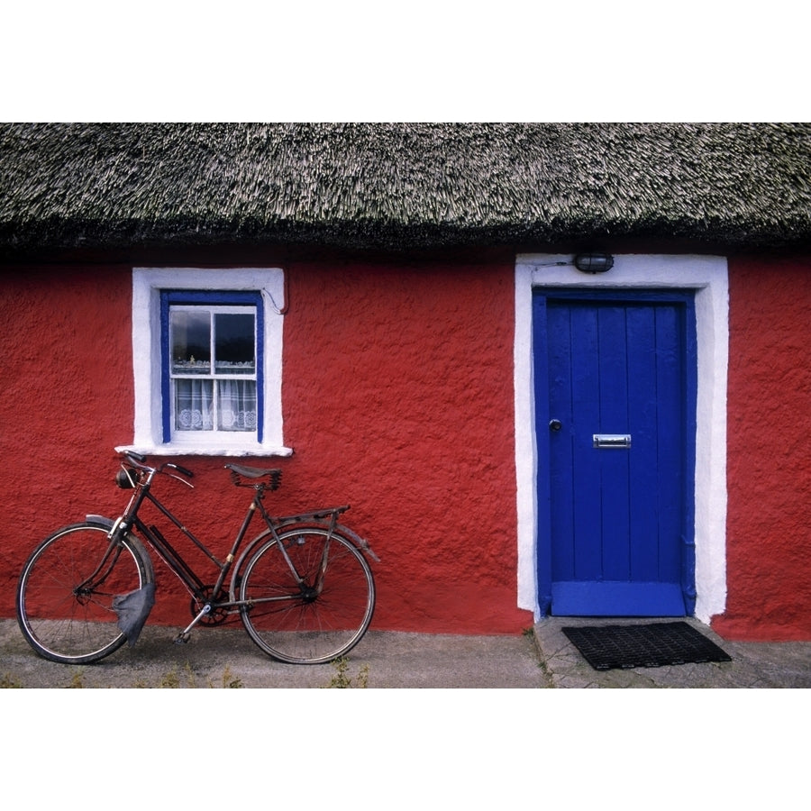 Askeaton Co Limerick Ireland Bicycle In Front Of A House Poster Print Image 1