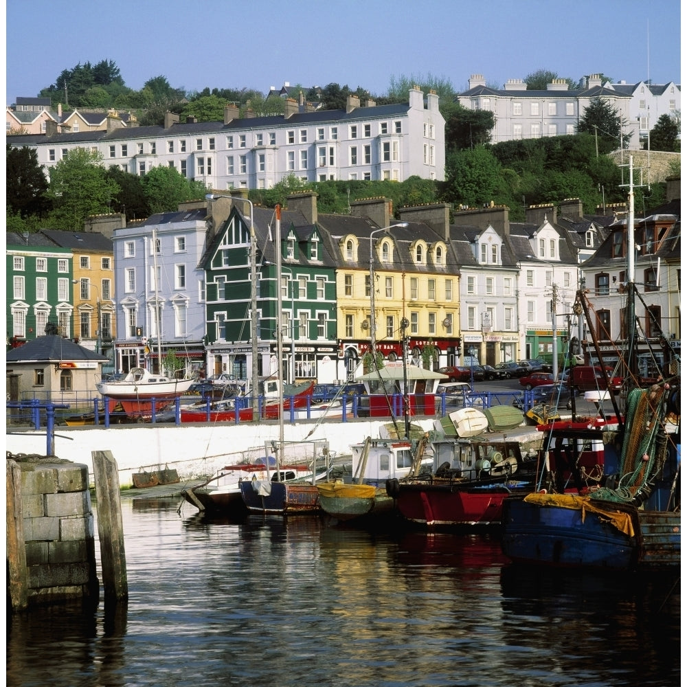 Fishing Boats Moored At A Harbor Cobh County Cork Republic Of Ireland Poster Print Image 1