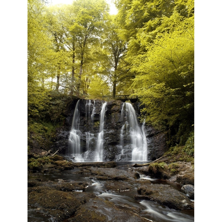 Low Angle View Of A Waterfall In A Forest Glenariff Waterfall County Antrim Northern Ireland Poster Print Image 1