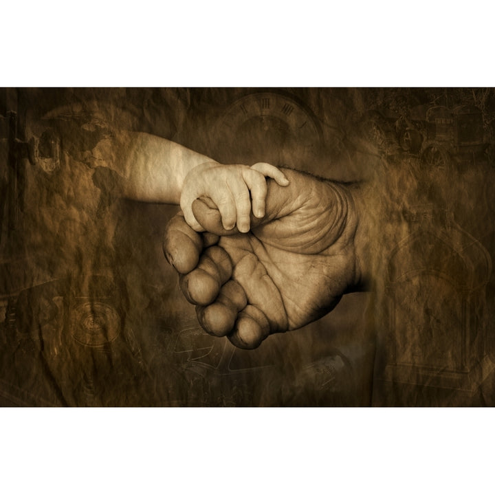 Childs Hand Holding Adult Hands Poster Print Image 1