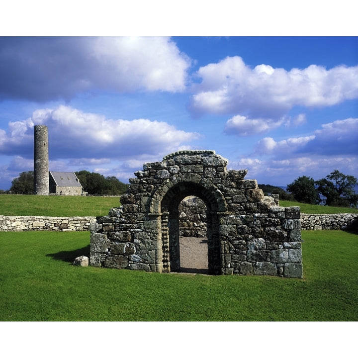 St Brigids Church Inis Cealtra Lough Derg Co Clare Ireland Poster Print Image 1