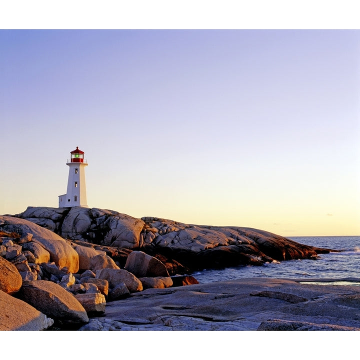 Lighthouse On Peggys Cove Nova Scotia Poster Print Image 1