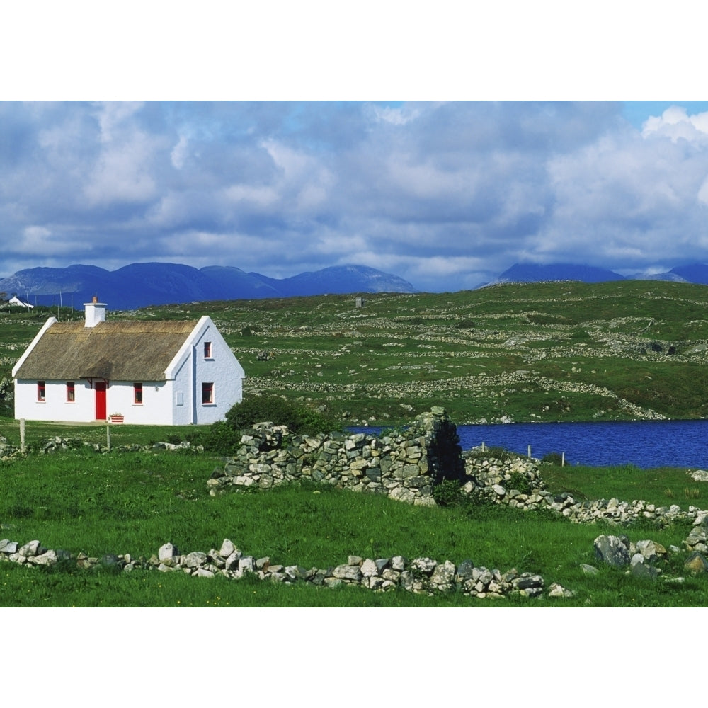 Connemara Co Galway Ireland; Cottages Near Clifden Poster Print Image 2