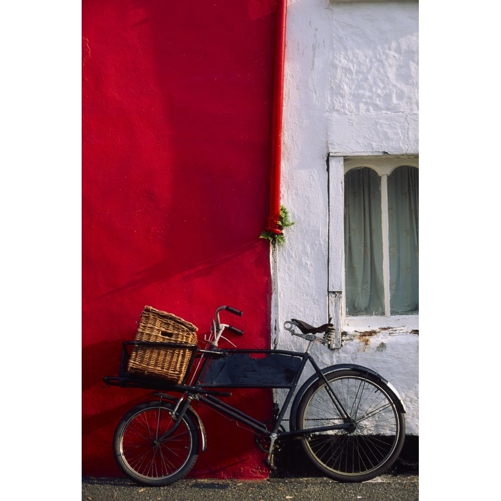 Kinsale Co Cork Ireland; Bicycle Parked In Front Of A Building Poster Print Image 1