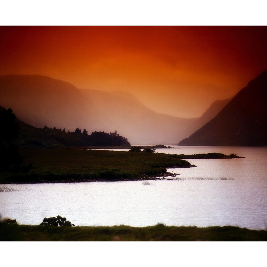 Derryveagh Mountains Glenveagh National Park Co Donegal Ireland; Lake With Mountains In The Distance Print Image 1