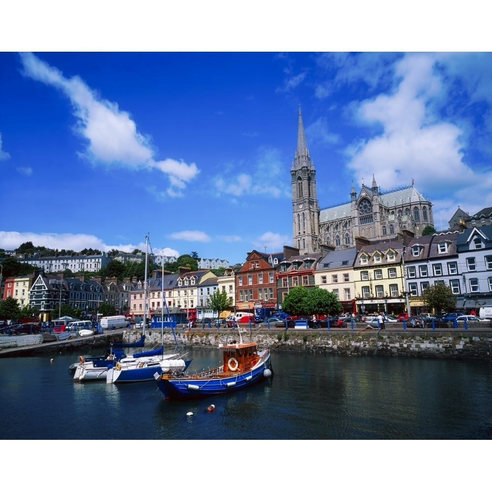 Cobh Cathedral and Harbour Co Cork Ireland Poster Print Image 1