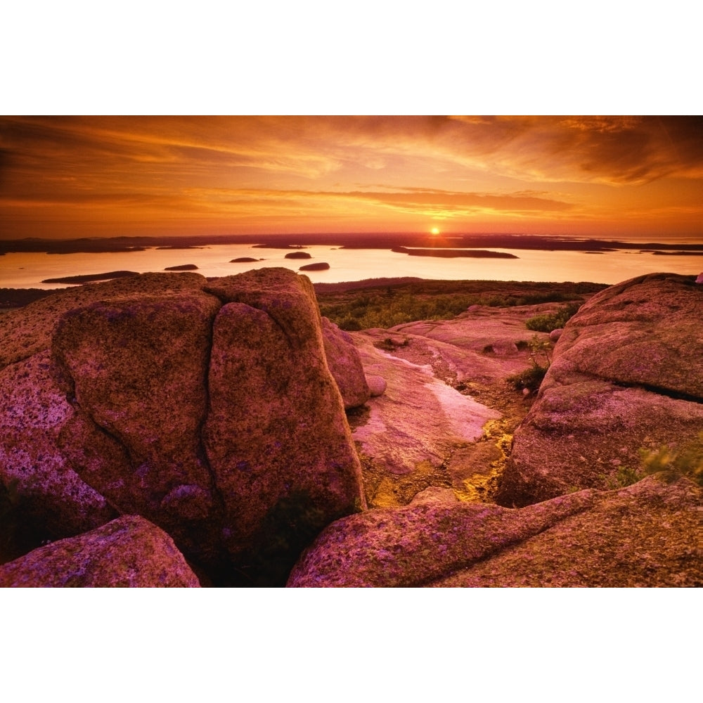 View From Cadillac Mountain At Sunrise Acadia National Park Maine U.S.A Poster Print Image 1