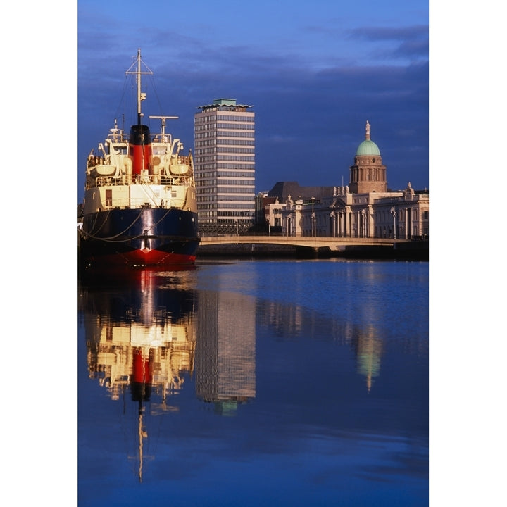 Guinness Boat Custom House Liberty Hall Dublin Co Dublin Ireland Poster Print Image 2