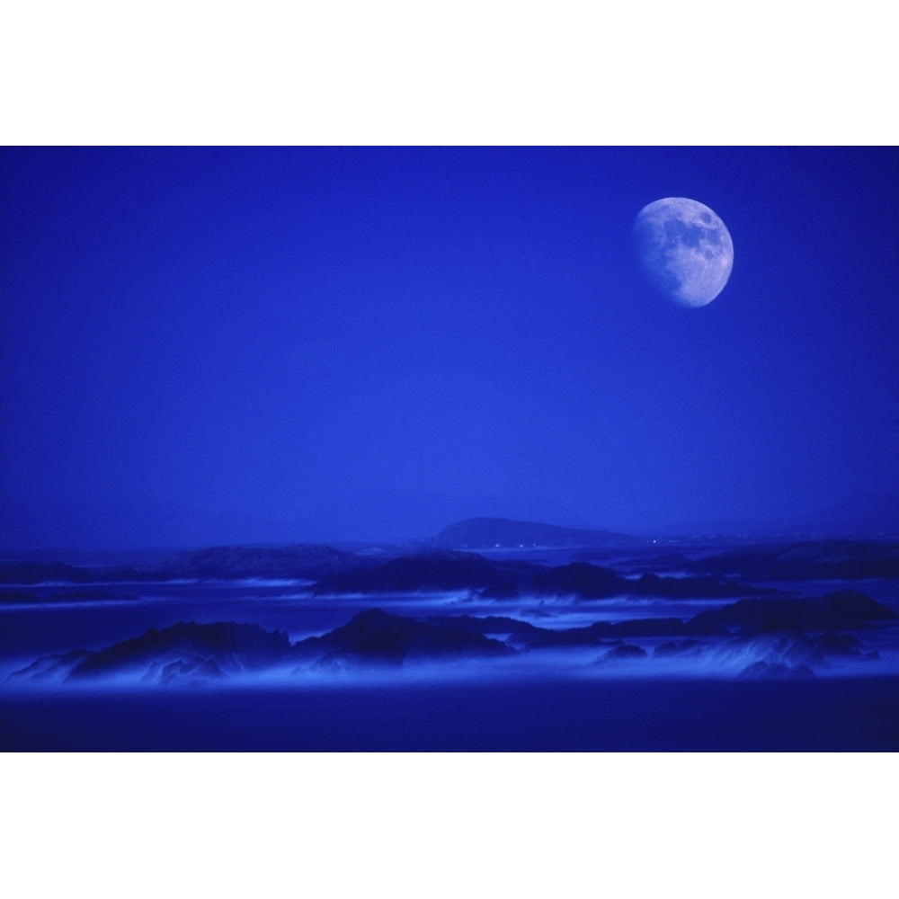 Slyne Head County Galway Ireland; Seascape With Moon Poster Print Image 2