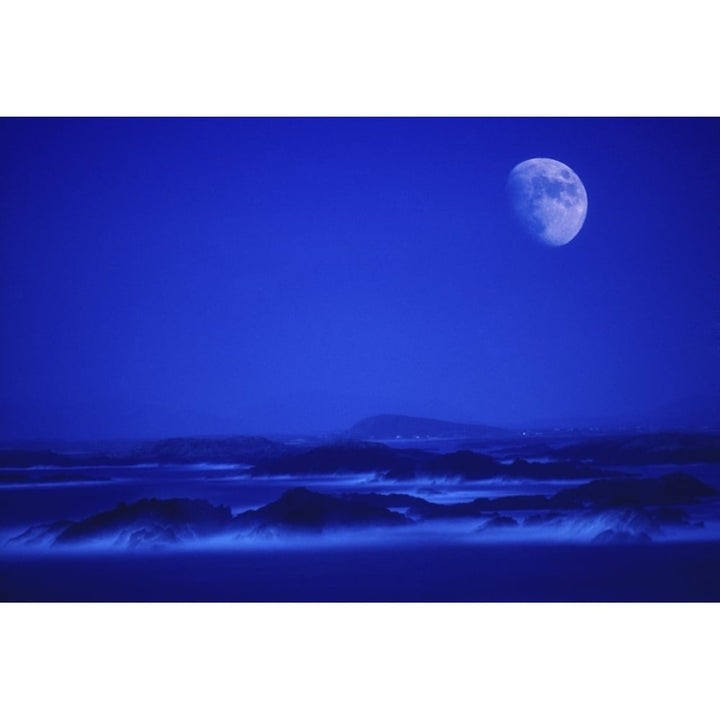 Slyne Head County Galway Ireland; Seascape With Moon Poster Print Image 1