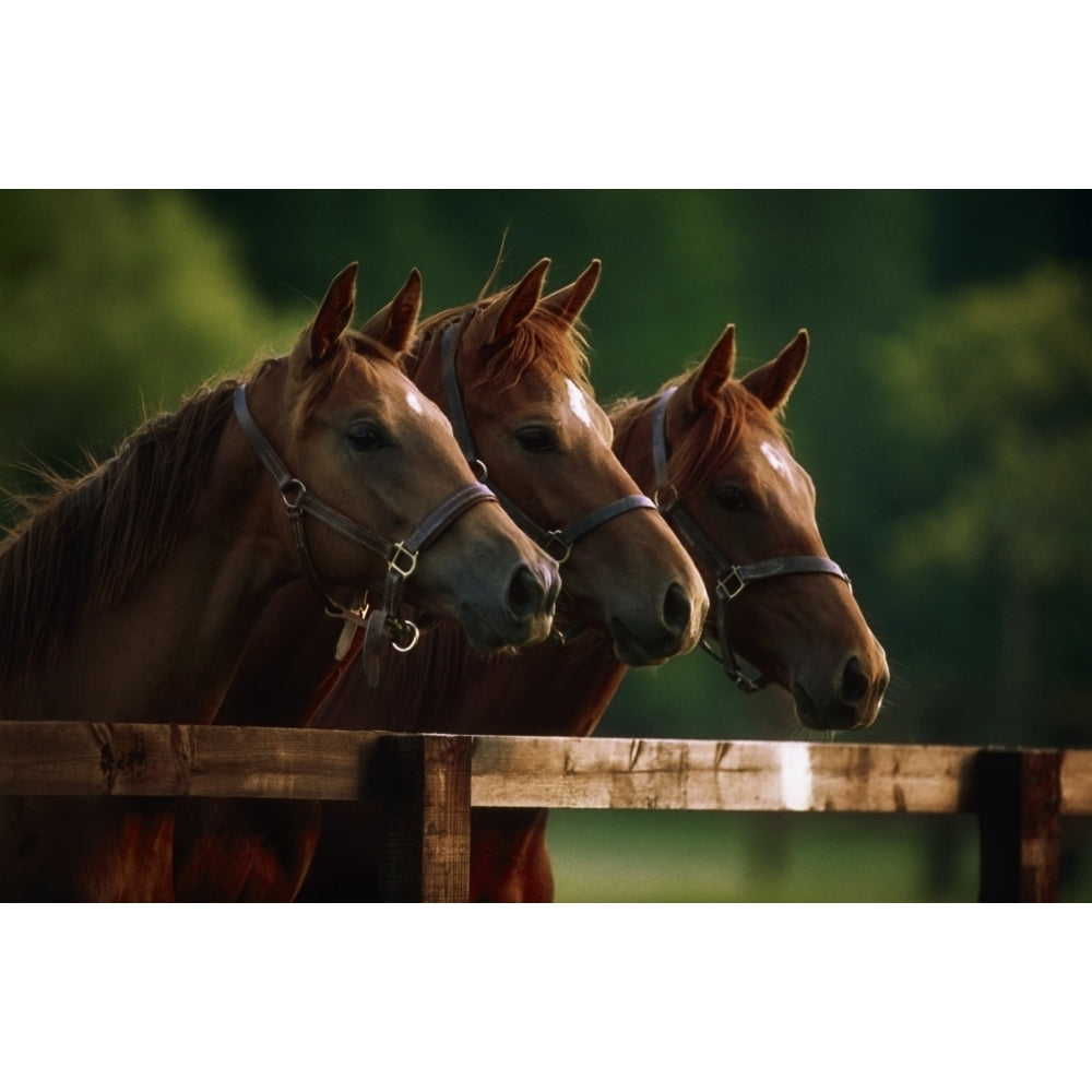 Ireland; Thoroughbred Horses Poster Print Image 2