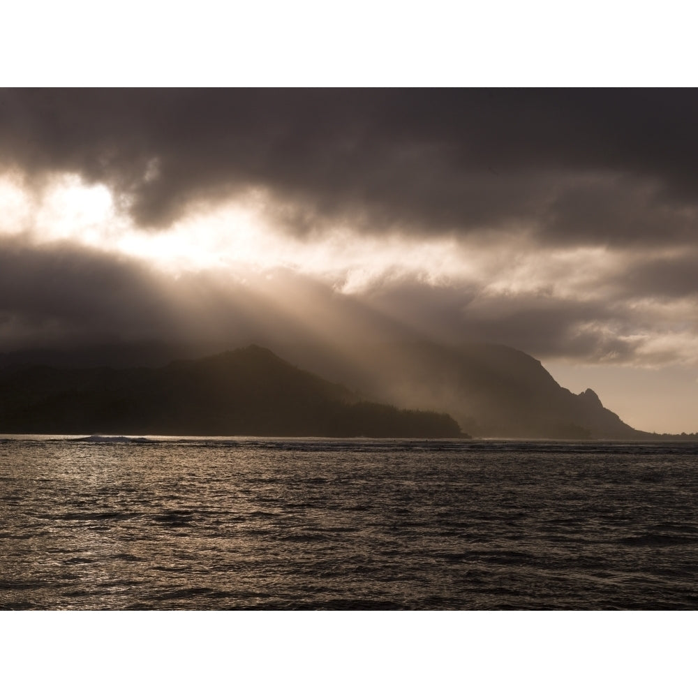 Storm Clouds Hanalei Bay Kauai Hawaii Poster Print Image 2