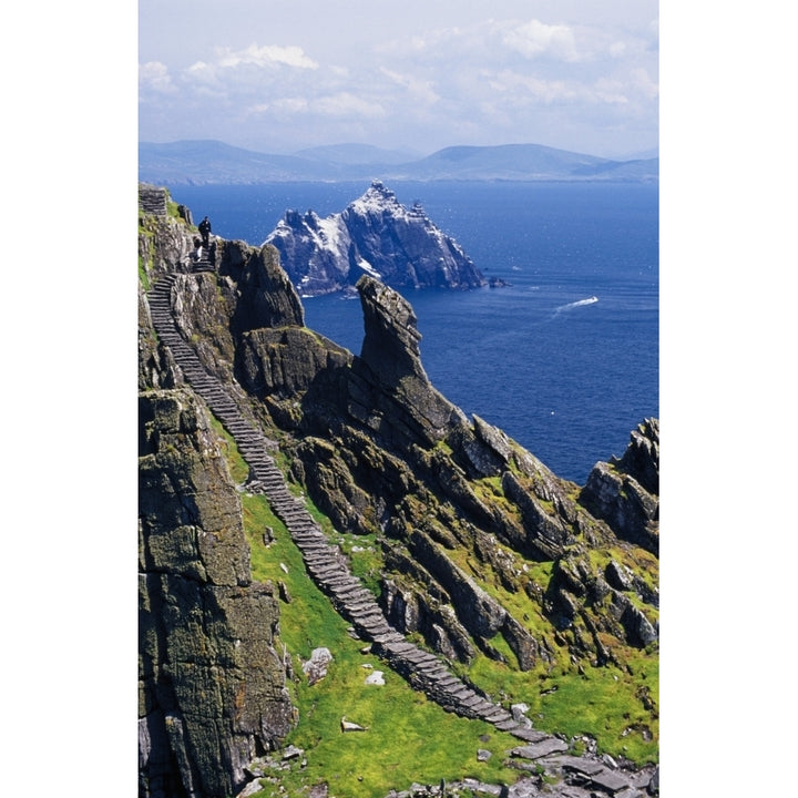 Stone Stairway Skellig Michael Skellig Islands County Kerry Ireland Poster Print Image 2