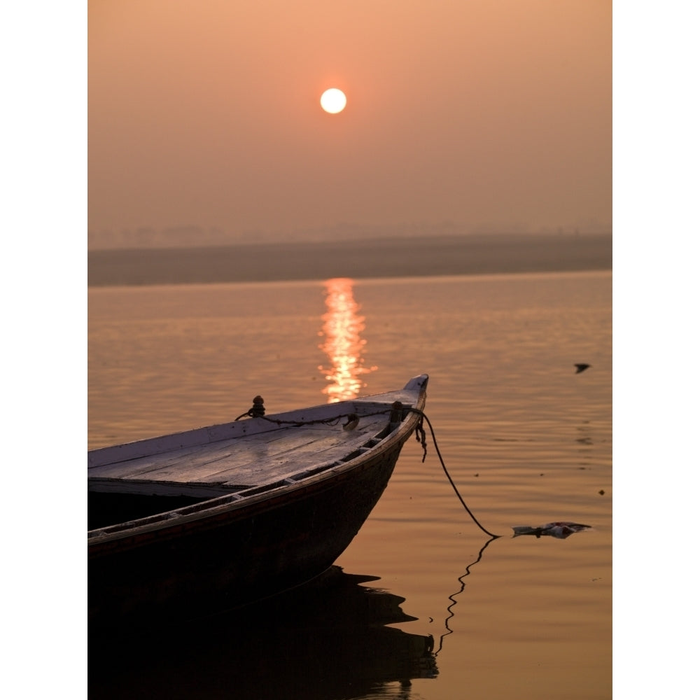 Boat In The Water Varanasi India Poster Print Image 2