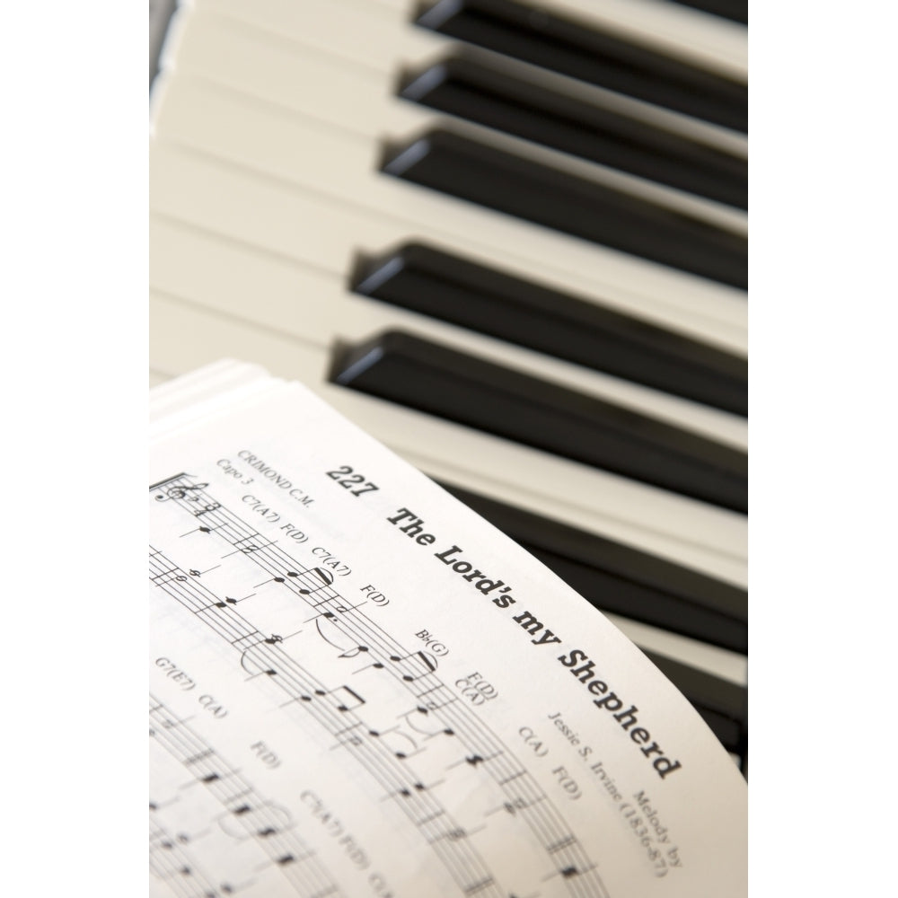 Close Up Of Sheet Music On Piano Keyboard Poster Print Image 2