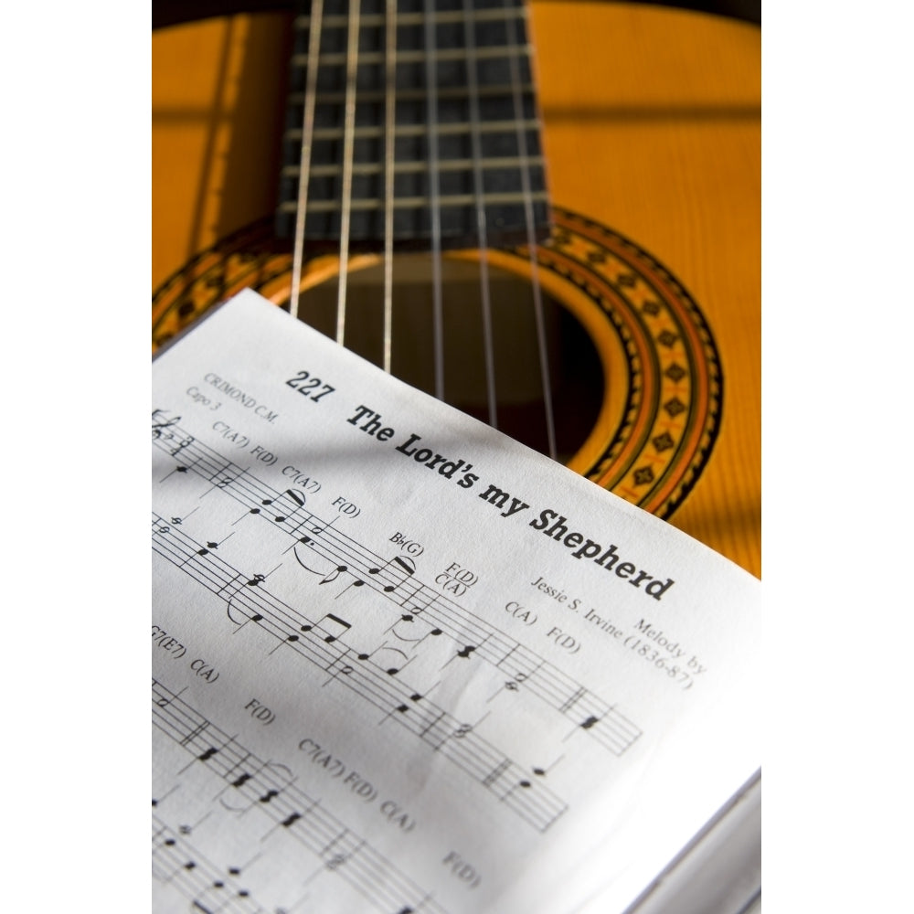 Guitar And Book Of Music Poster Print Image 1