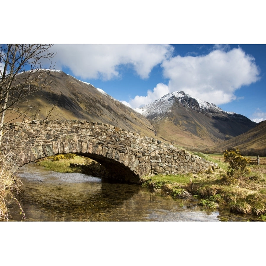 Stone Bridge In Mountain Landscape Lake District Cumbria England United Kingdom Poster Print Image 1