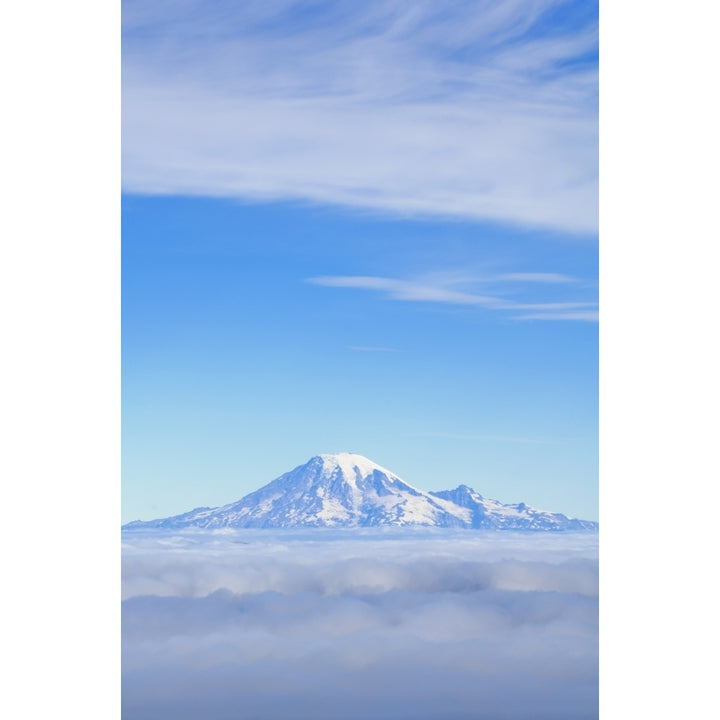 Fog Mount Rainier Washington Cascades Washington United States Of America Poster Print Image 2