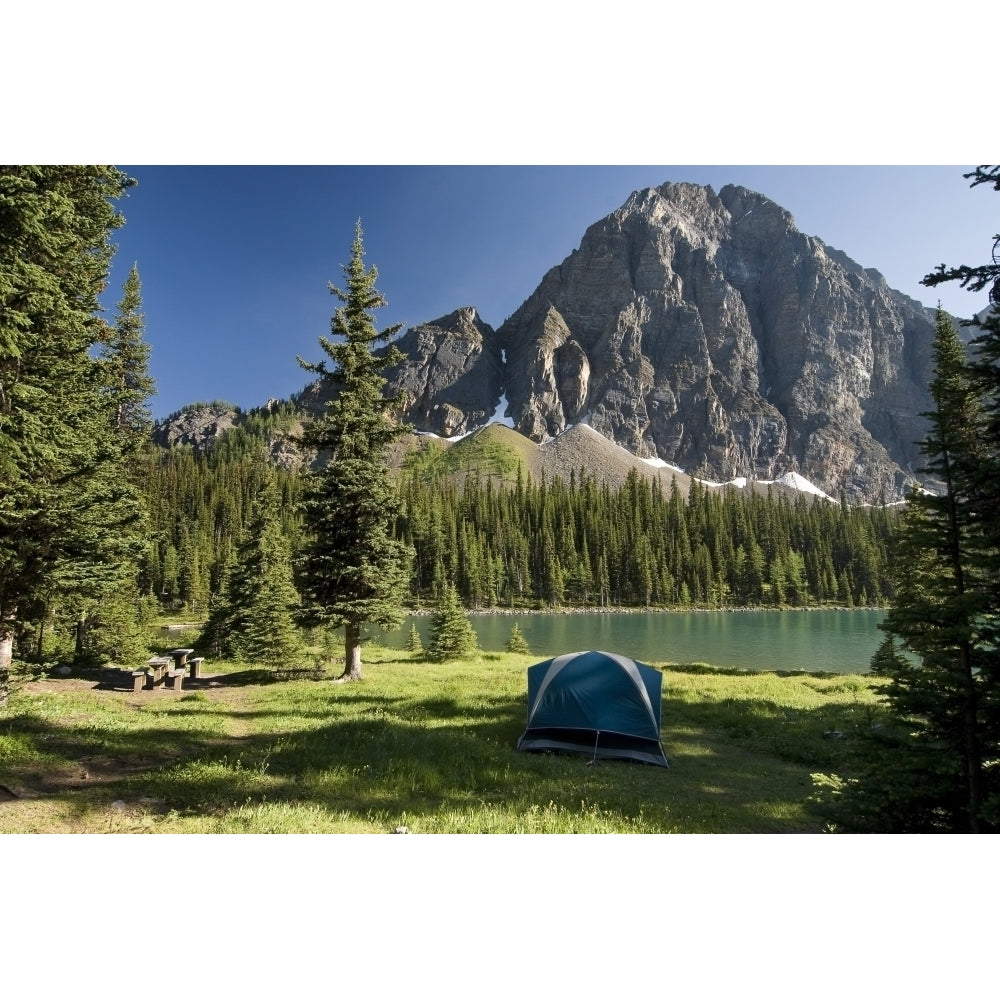 Camping Taylor Lake Banff National Park Banff Alberta Poster Print Image 2