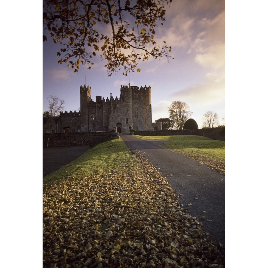 Kilkea Castle Co Kildare Ireland; Road Leading To A 12Th Century Castle At Sundown Poster Print Image 1