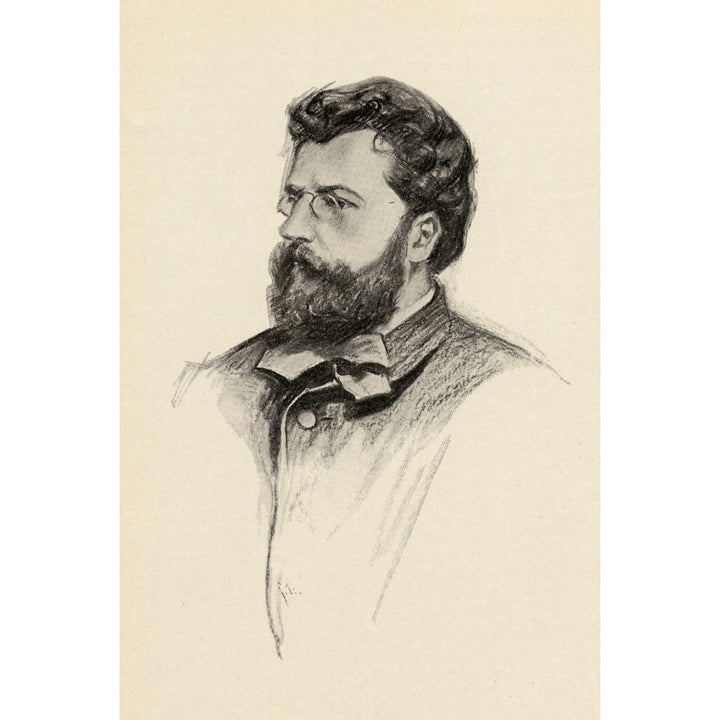 Georges Bizet 1838-1875. French Composer. Portrait By Chase Emerson. American Artist 1874-1922 Poster Print Image 1