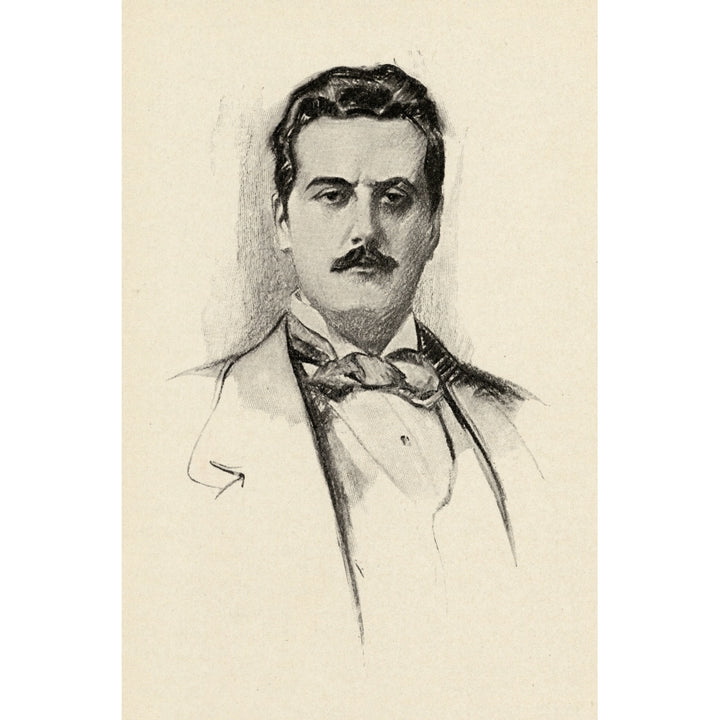 Giacomo Puccini 1858-1924. Italian Composer. Portrait By Chase Emerson. American Artist 1874-1922 Print Image 2