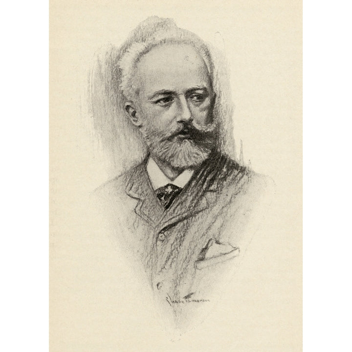 Pyotr Ilyich Tchaikovsky 1840-1893. Russian Composer. Portrait By Chase Emerson. American Artist 1874-1922 Image 2