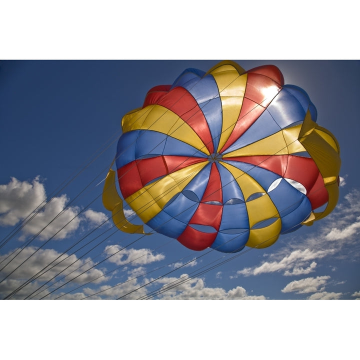 Parasail Backlit By Sun; Mauritius Poster Print Image 1