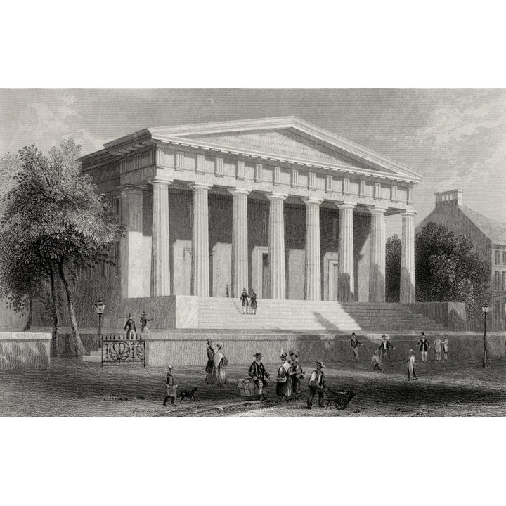 The United States Bank Philadelphia Usa From A 19Th Century Engraved By J Tingle After W H Bartlett Image 1