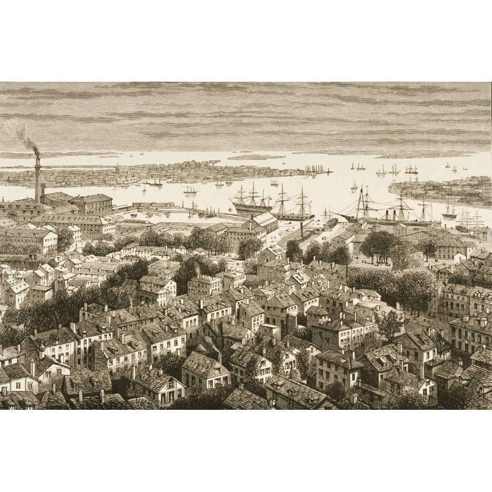 View Of Boston Massachusetts From Bunkers Hill In 1870S From American Pictures Drawn With Pen And Pencil By Rev Samuel Image 1