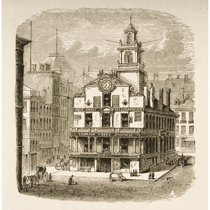 Boston Massachusetts The Old State House In 1870S From American Pictures Drawn With Pen And Pencil By Rev Samuel Manni 1 Image 1