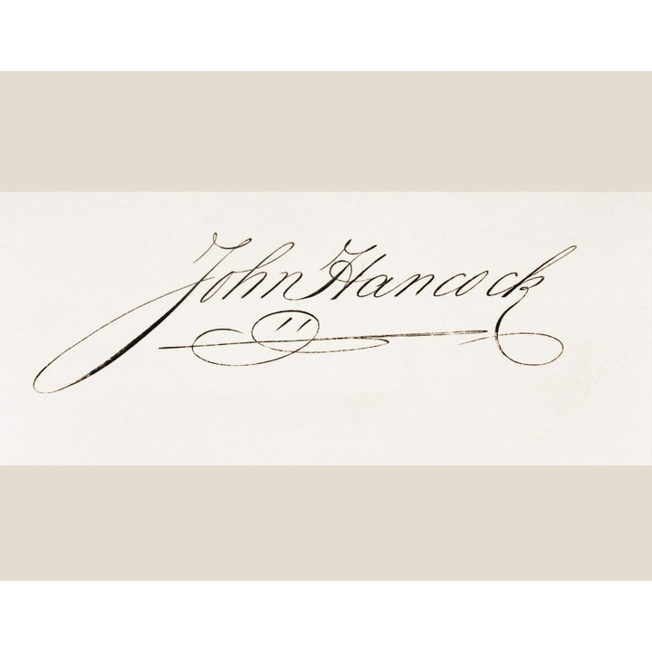 Signature Of John Hancock 1737-1793. American Revolutionary Leader. Signatory Of Declaration Of Independence. Image 1