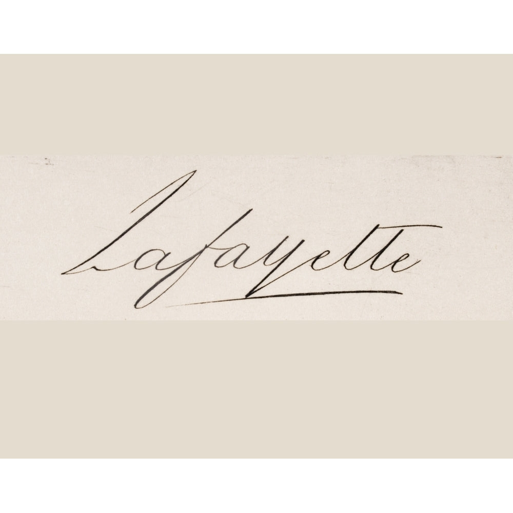 Signature Of Marie-Joseph-Paul-Yves-Roch-Gilbert Du Motier Marquis De Lafayette 1757 To 1834 French Solider Who Fought 1 Image 1