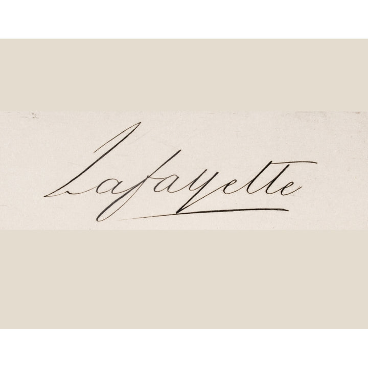 Signature Of Marie-Joseph-Paul-Yves-Roch-Gilbert Du Motier Marquis De Lafayette 1757 To 1834 French Solider Who Fought 1 Image 1