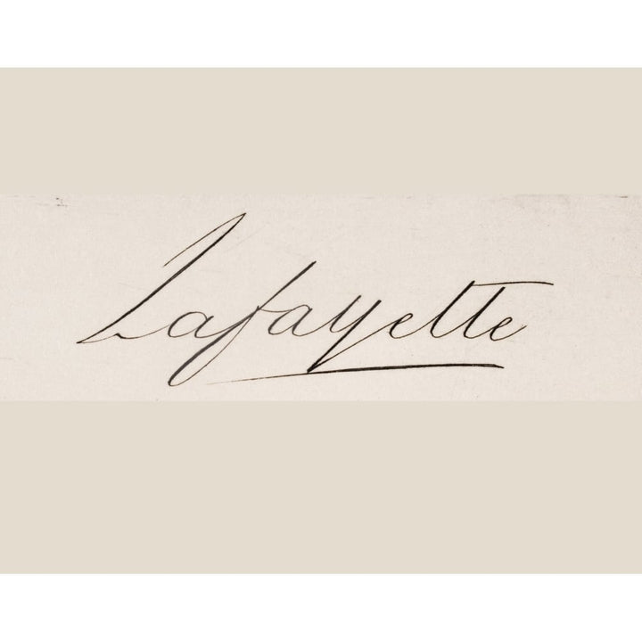 Signature Of Marie-Joseph-Paul-Yves-Roch-Gilbert Du Motier Marquis De Lafayette 1757 To 1834 French Solider Who Fought 1 Image 1