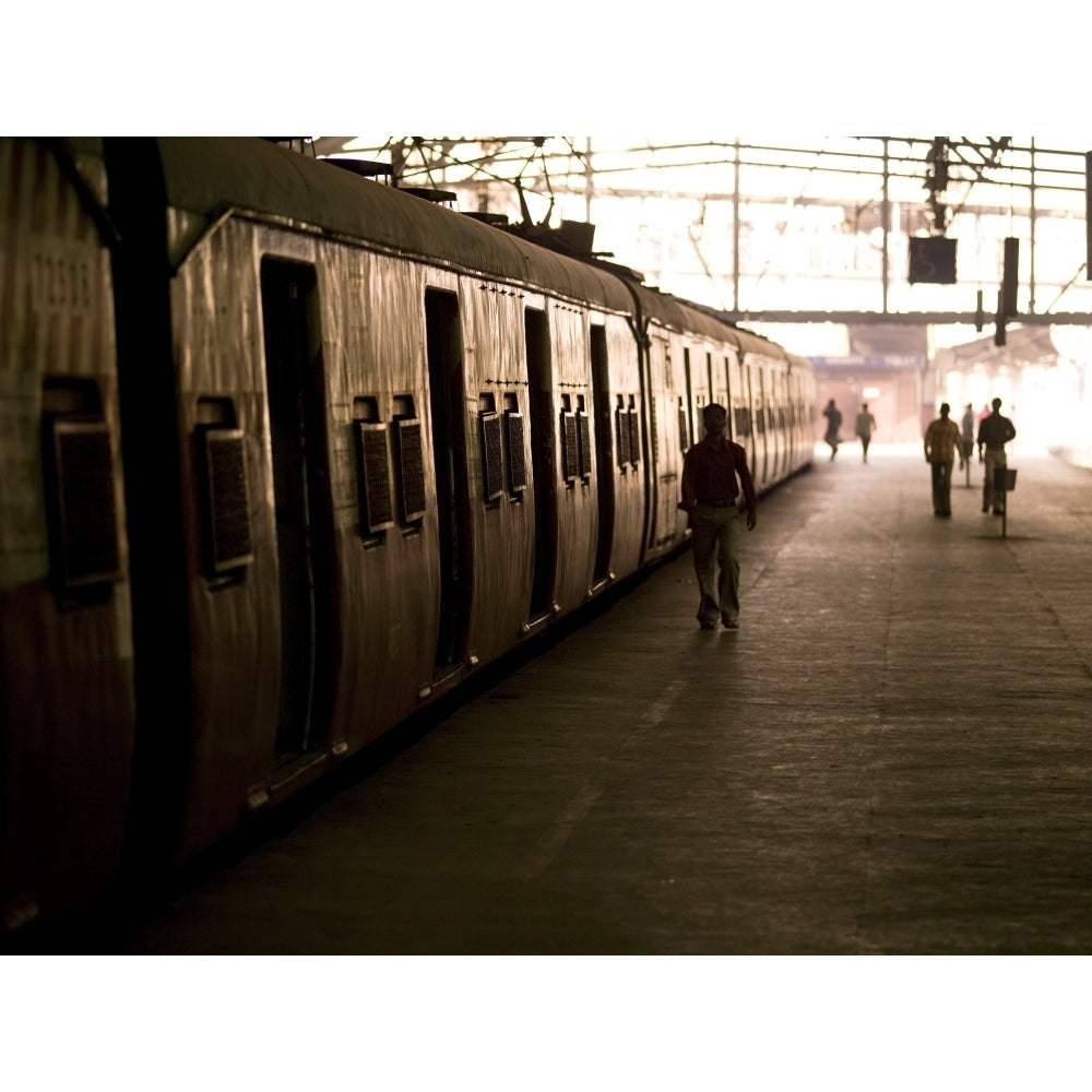 Passengers And Trains In A Train Station; Mumbai India Poster Print Image 1