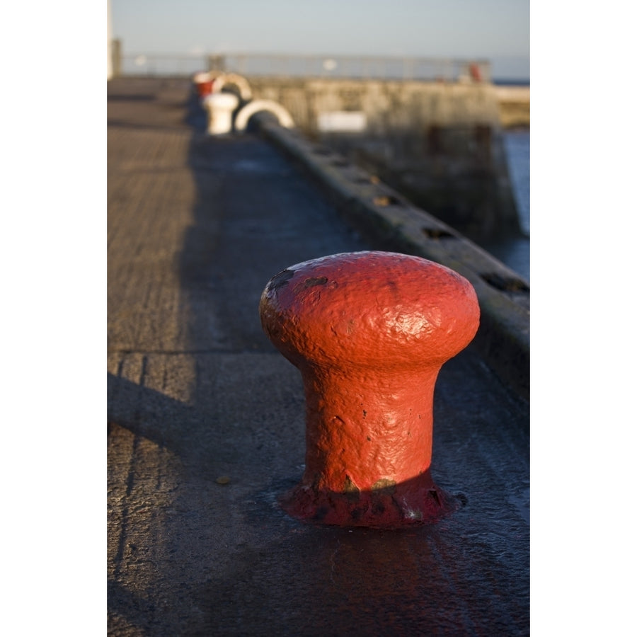 Seahouses Northumberland England; Mooring Bollard On A Pier Poster Print Image 1