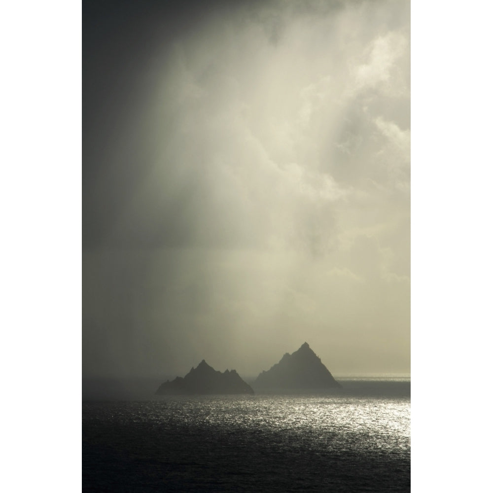 Skellig Islands Co Kerry Ireland; Islands In A Rain Shower Poster Print Image 1