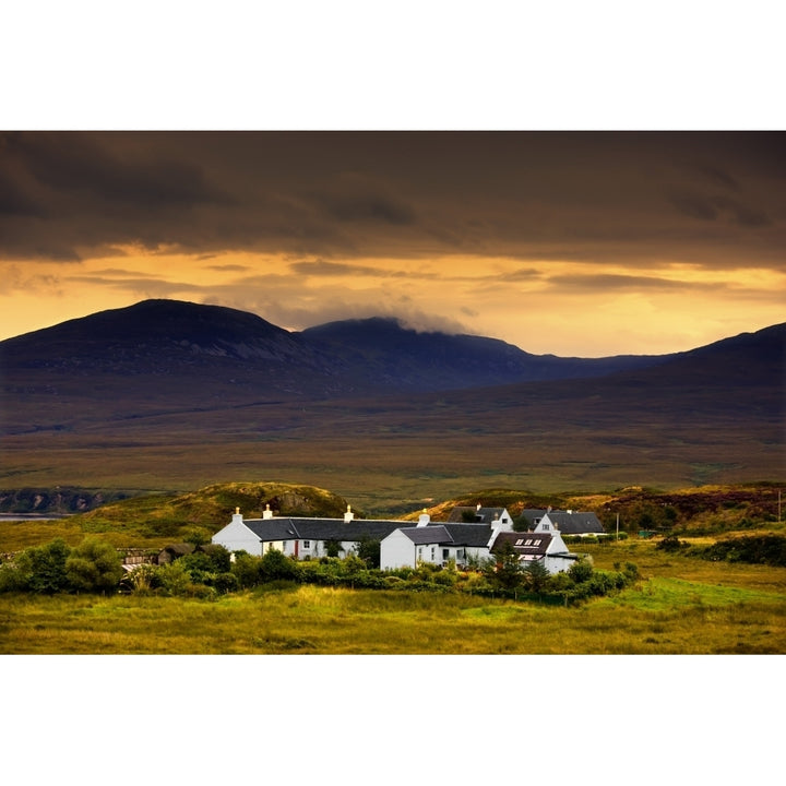 Paps Of Jura Jura Scotland; Houses With Mountain Backdrop Poster Print Image 2