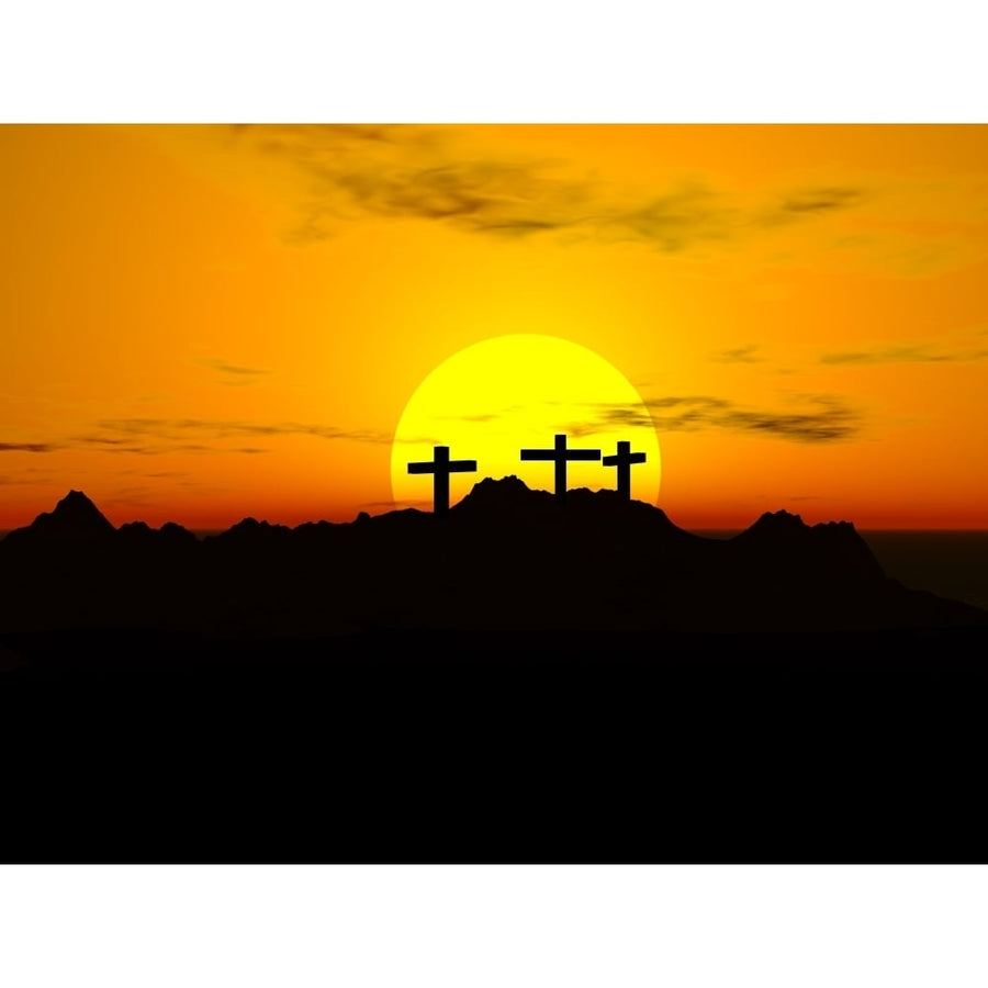 Crucifixion; Three Crosses In The Sunset Poster Print by Paul Sale / Design Pics Image 1