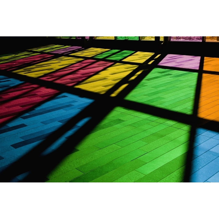 Colorful Windows; Reflection Of Stained Glass Window On The Floor Poster Print by David Chapman / Design Pics Image 2