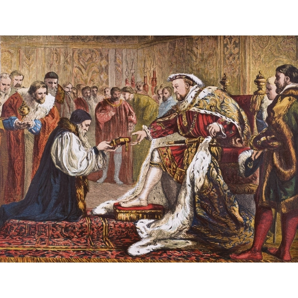 Hugh Latimer 1485 To 1490-1555 English Protestant Preacher And Martyr Presenting The Bible To King Henry Viii 1491-1547 Image 2