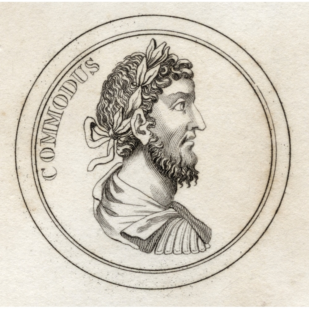 Commodus Lucius Aurelius Commodus Antoninus 161 192 Ad Roman Emperor From The Book Crabbs Historical Dictionary Publis 1 Image 1