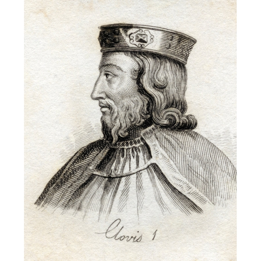 Clovis I C.466 _ 511 First King Of The Salien Franks From The Book Crabbs Historical Dictionary Published 1825 Image 1