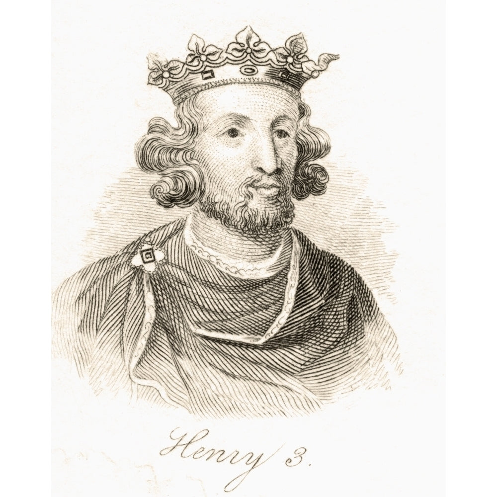 Henry Iii Of England 1207-1272 King Of England From The Book Crabbs Historical Dictionary Published 1825 Print Image 1