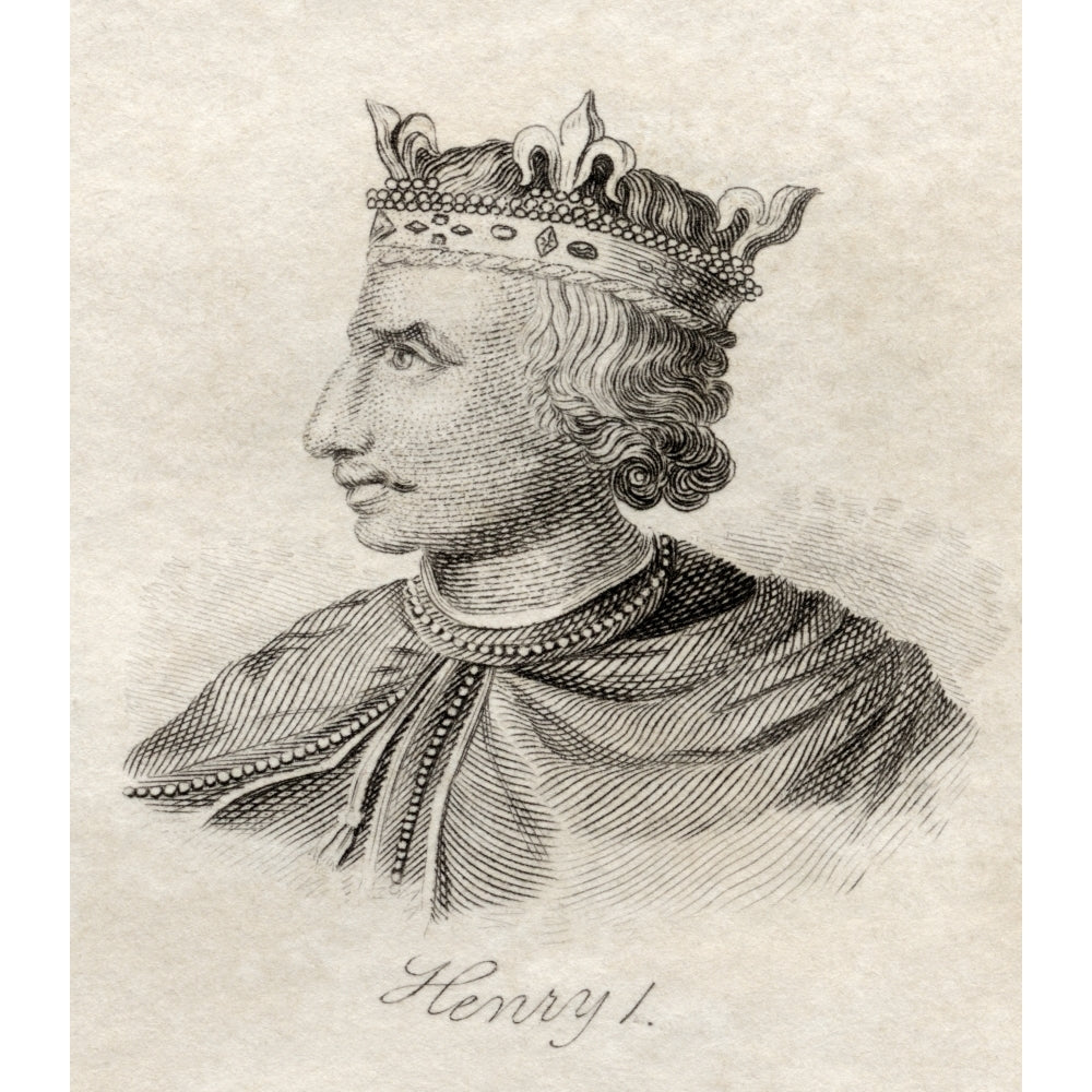 Henry I C1068/1069 _ 1135 King Of England From The Book Crabbs Historical Dictionary Published 1825 Print Image 2