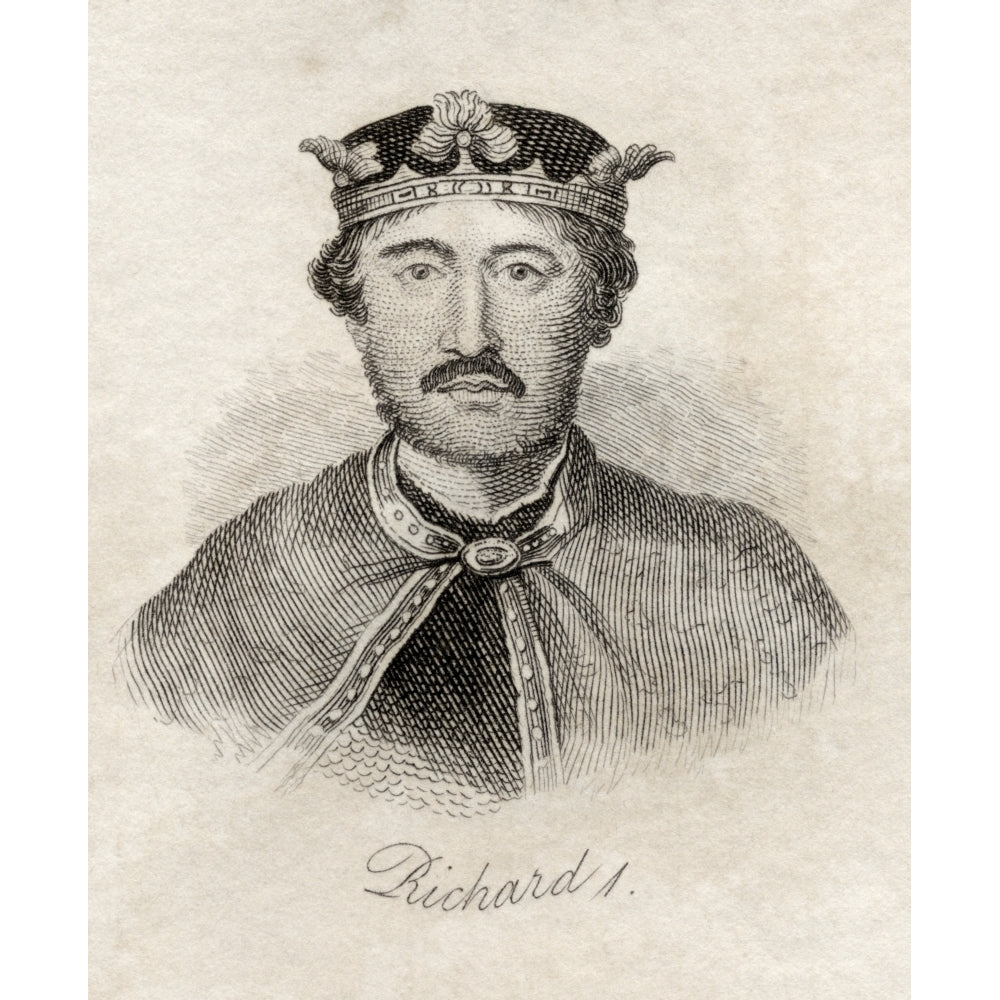 Richard I Aka Richard The Lionheart King Of England 1157-1199 From The Book Crabbs Historical Dictionary Published 1825 Image 2