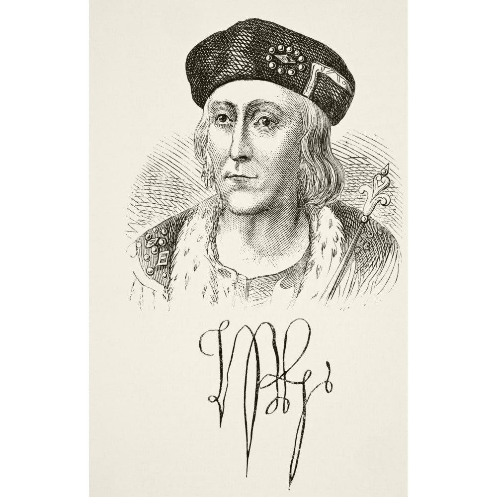 Autograph And Portrait Of King Henry Vii Of England 1457 To 1509 From The National And Domestic History Of England By W Image 2